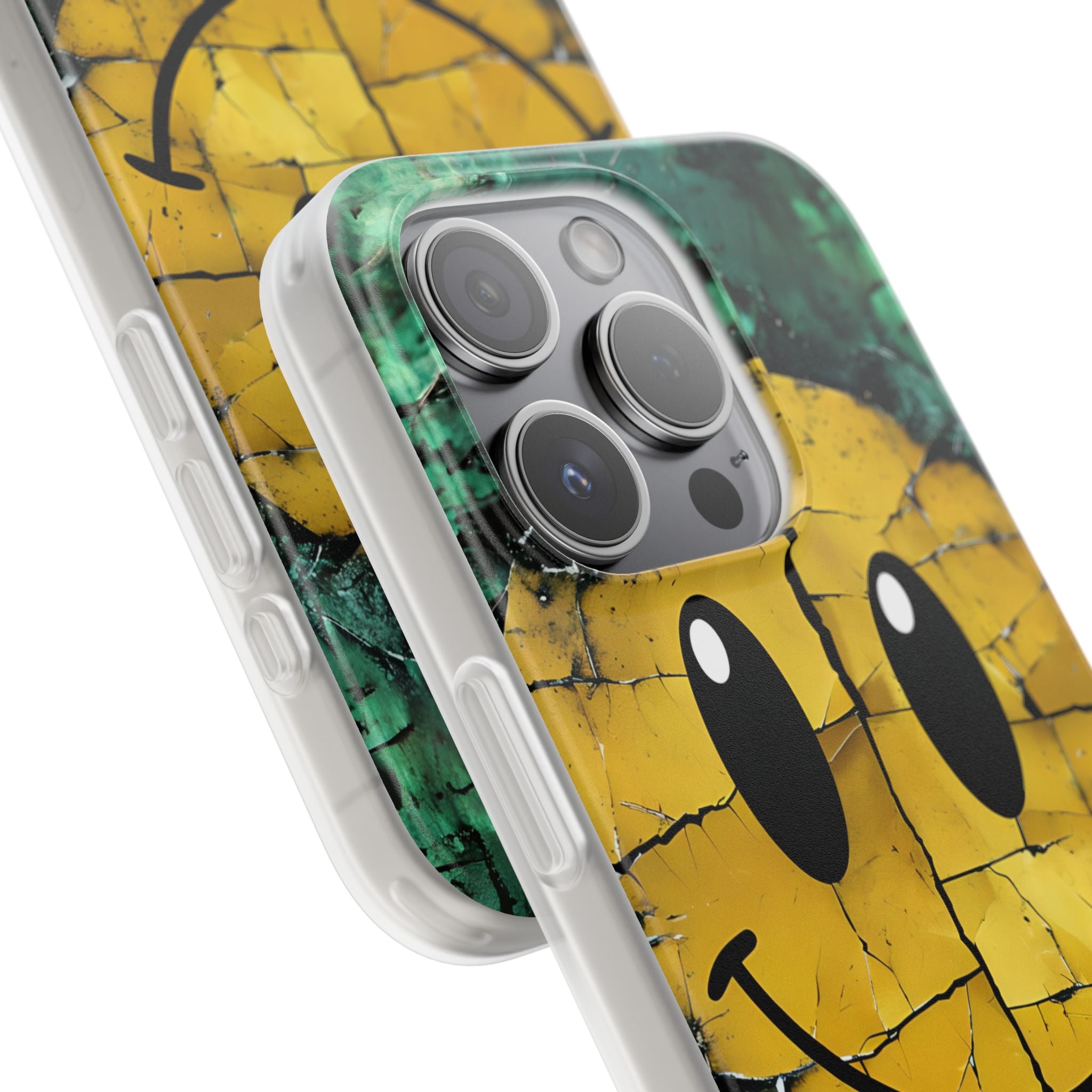 Cracked Smiley iPhone 15 Pro Case - Soft
