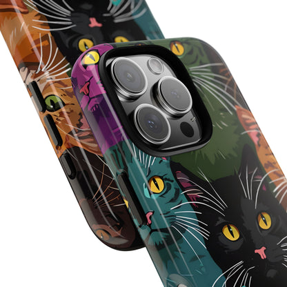 Cat Grid Teal iPhone 16 Pro Case - Tough