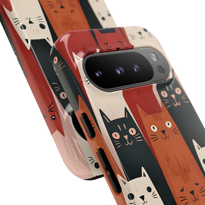 Elongated Cats Black Google Pixel 9 Pro Case - Tough
