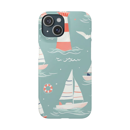 Lighthouse Nautical Charm - Slim iPhone 15 Phone Case