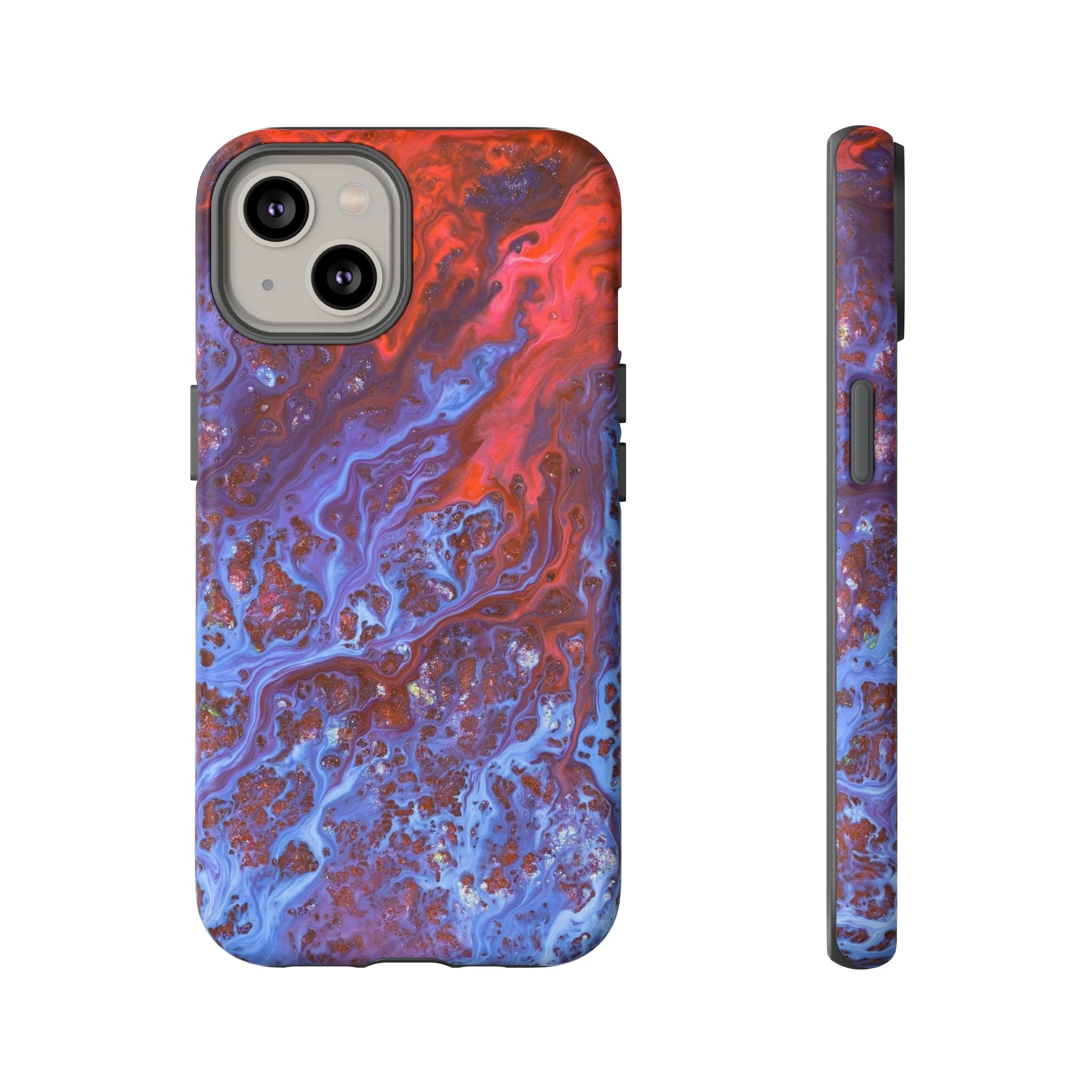 CASEBOB Phone Case iPhone 14 / Matte Blue Lava Ink Art iPhone Case (Protective)