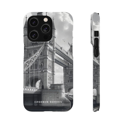 Tower Bridge Monochrome Architecture Study iPhone 14 - Slim Phone Case