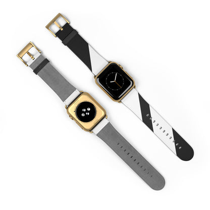 Diagonal Stripes BlackWhite - Watch Band