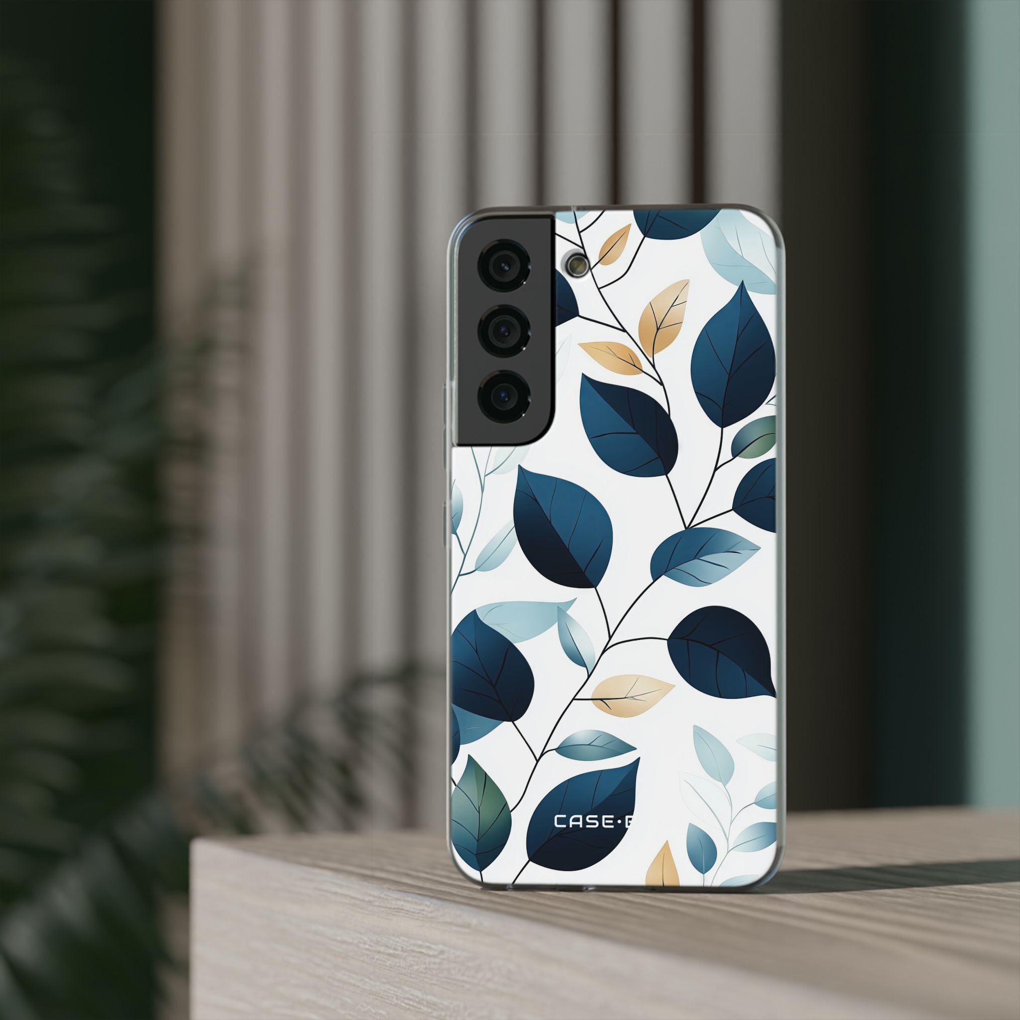 Navy Leaf Veins Samsung S22 - Soft