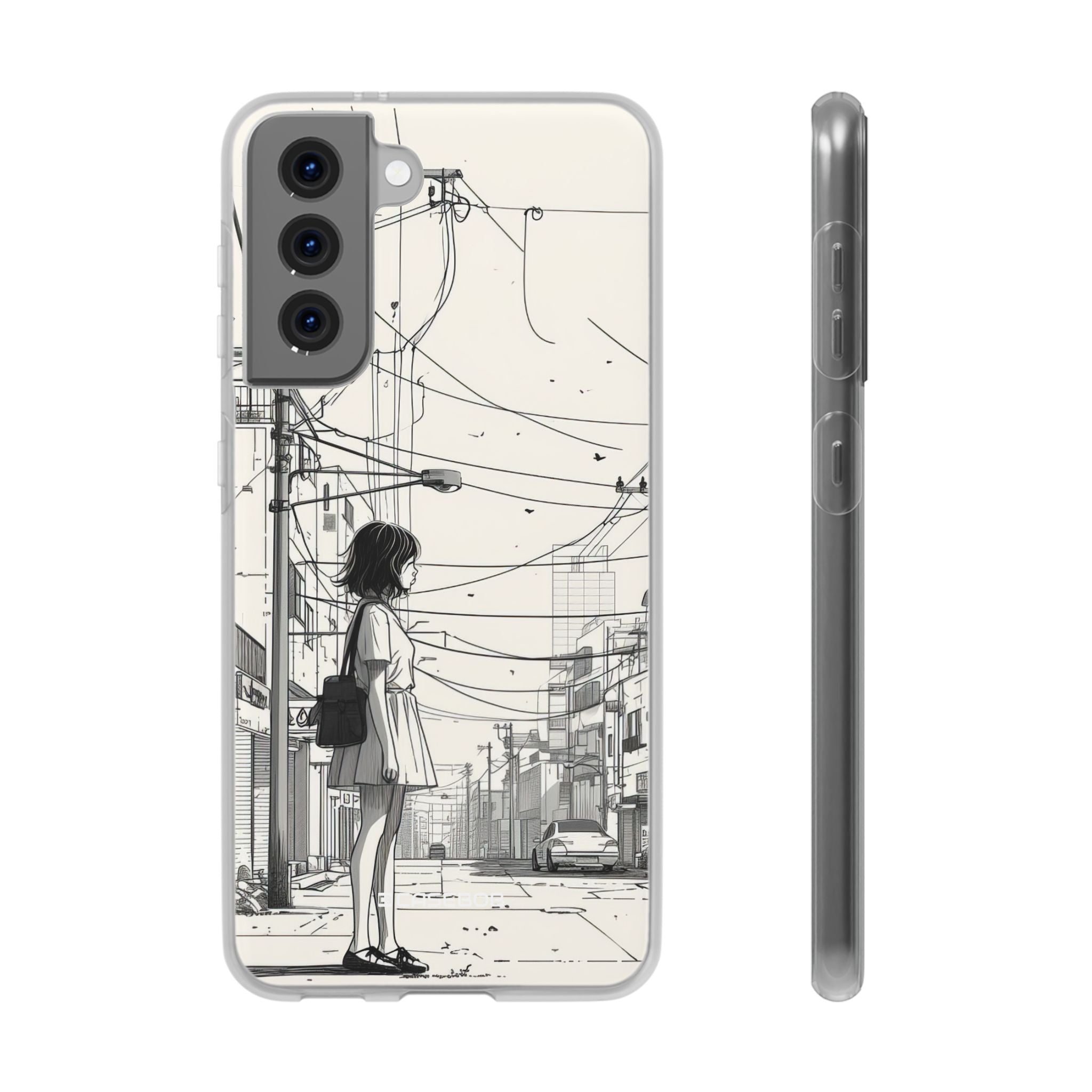 Urban Solitude Sketch | Flexible Phone Case for Samsung Galaxy