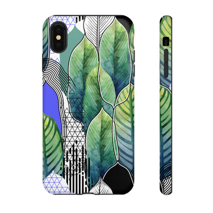 Watercolor Green Leafs - Protective Phone Case