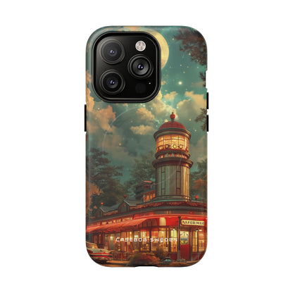 Vintage Moonlit Diner Fantasy iPhone 14 | Tough+ Phone Case