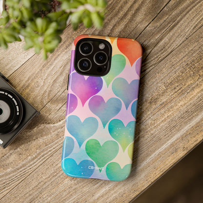 Watercolor Heart Symphony - iPhone Case