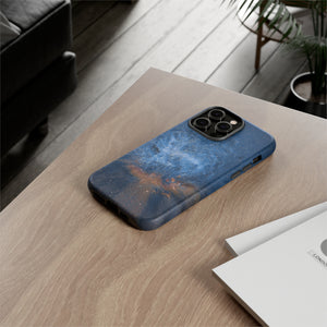 Blue Stardust Ink Art iPhone Case (Protective) Phone Case