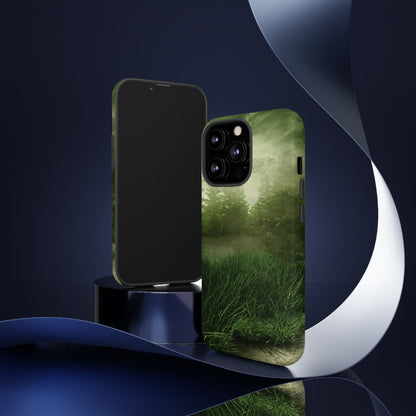 Foggy Green Landscape - Protective Phone Case