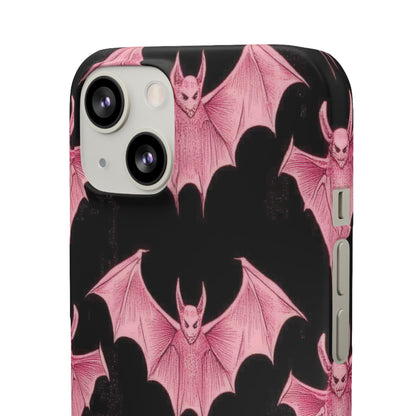 Gothic Pink Bats Aflame iPhone 13 - Slim Phone Case