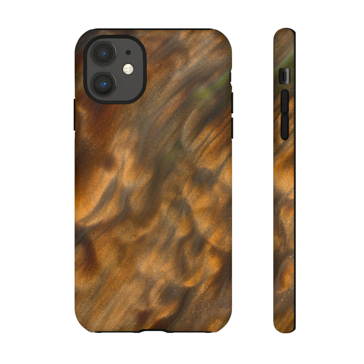 Gold Sand Ink Art iPhone Case (Protective) iPhone 11 Matte Phone Case