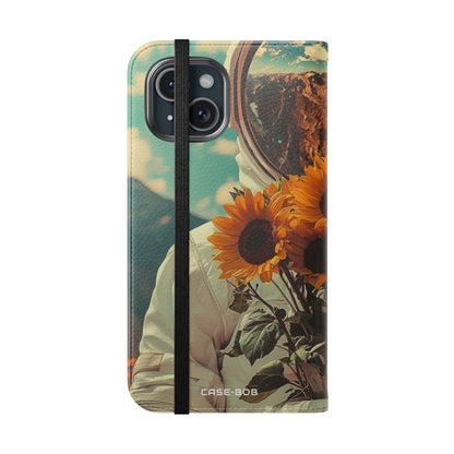 Sunflower Astronaut - iPhone 15 Case - Wallet