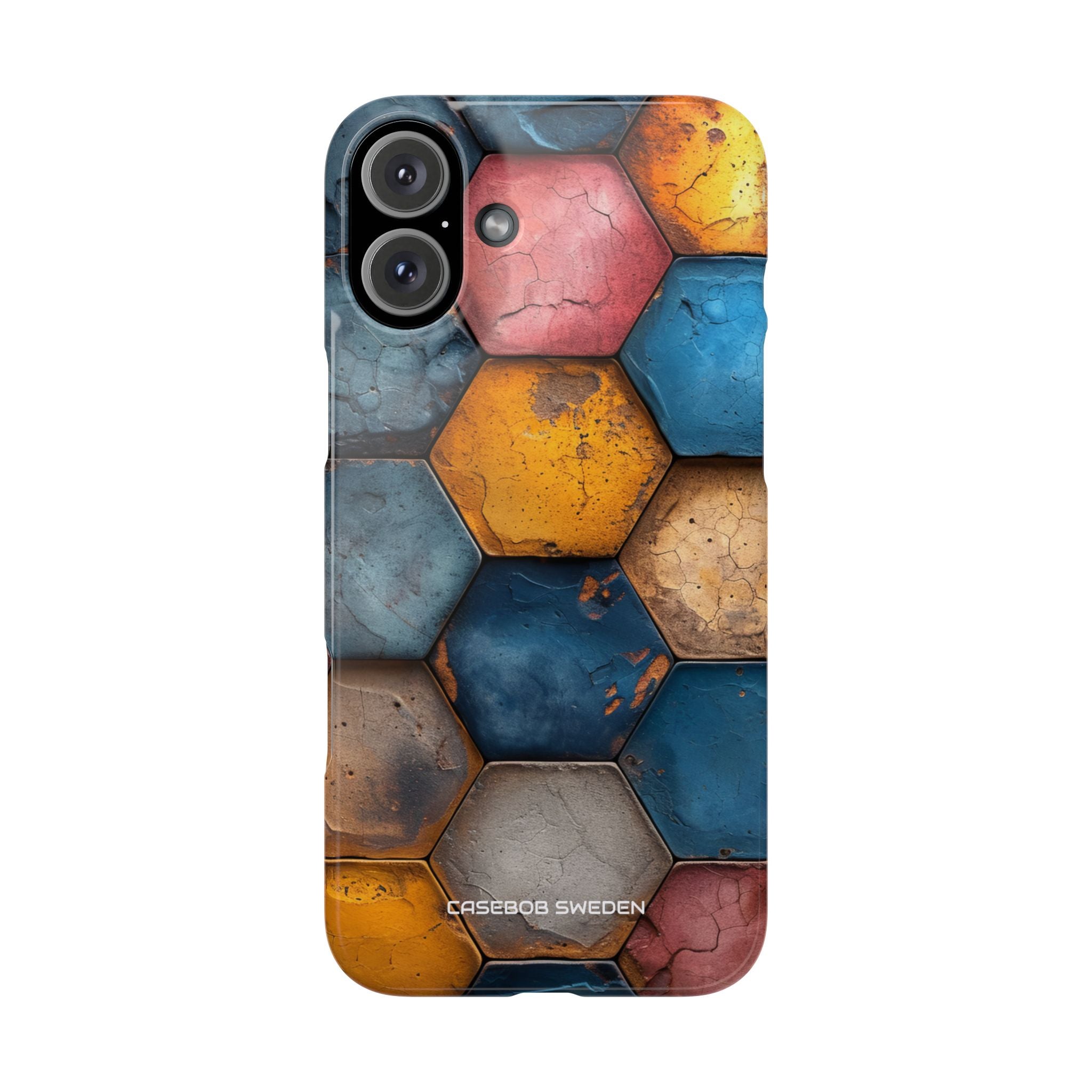 Rustic Geometric Tiles - Slim iPhone 16 Phone Case