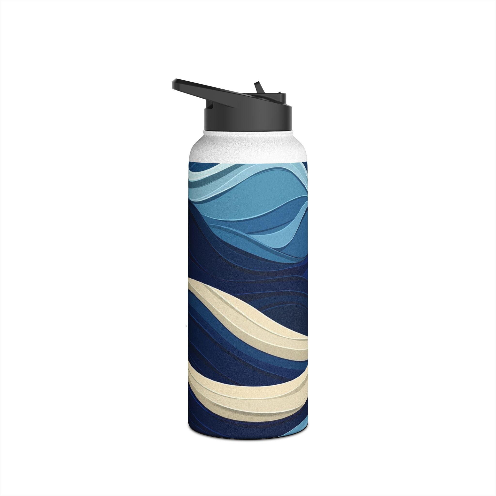 Blue Wave Flow - Stainless Steel Water Bottle