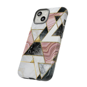 White Pink Mosaic - Protective Phone Case