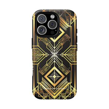 Golden Geometric Opulence iPhone 16 - Tough Phone Case