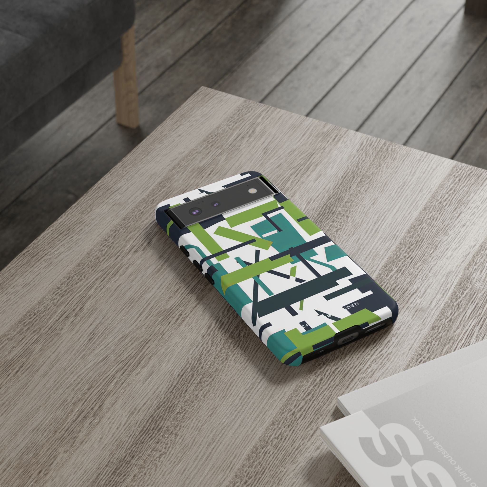 Green Geometry Glide Google Pixel 6 - Tough Phone Case