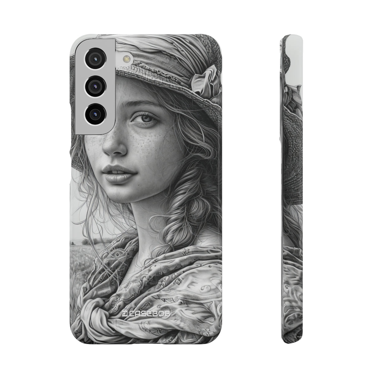 Serene Sketch Portrait | Slim Phone Case for Samsung