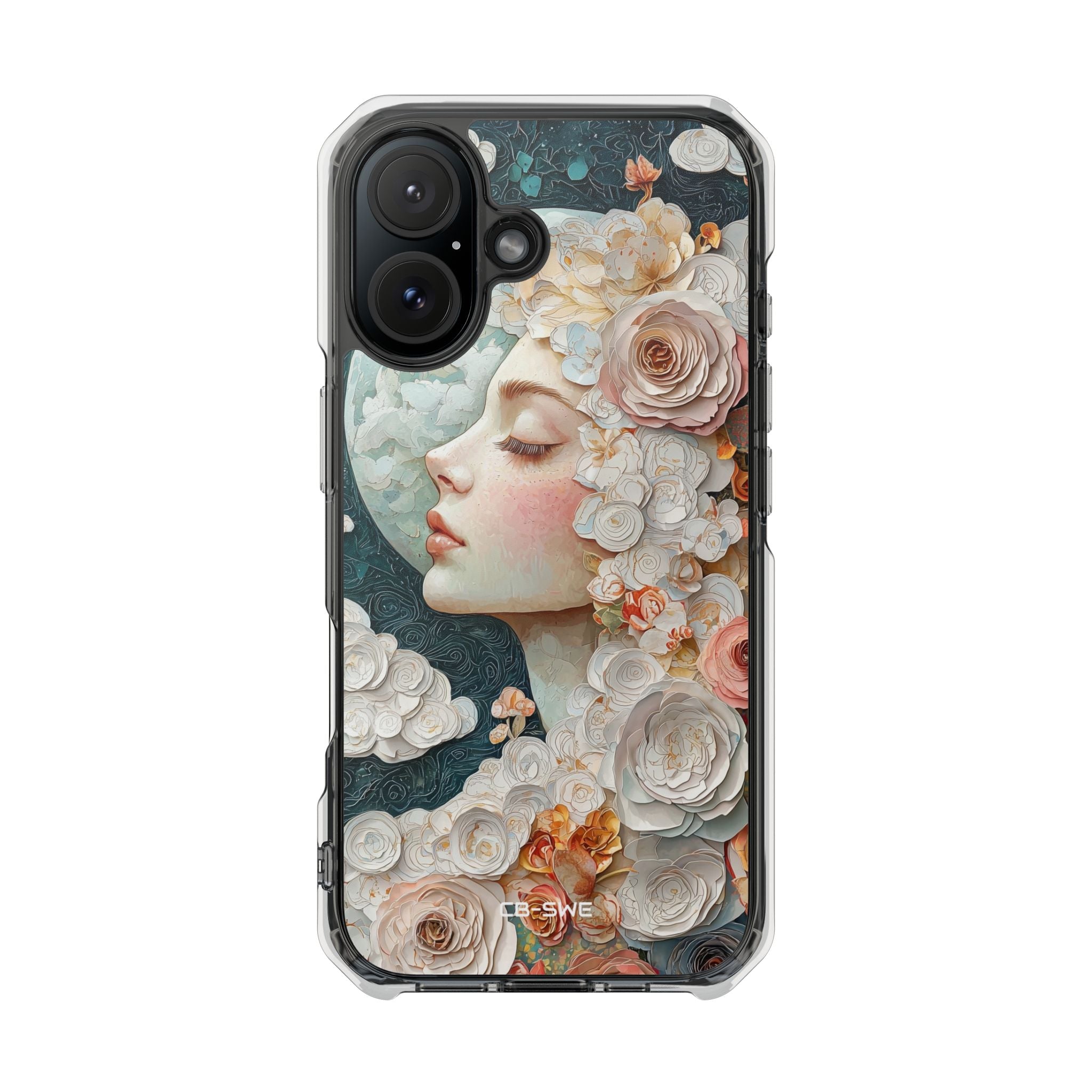 Moon Embraces Flowers iPhone Case - Impact