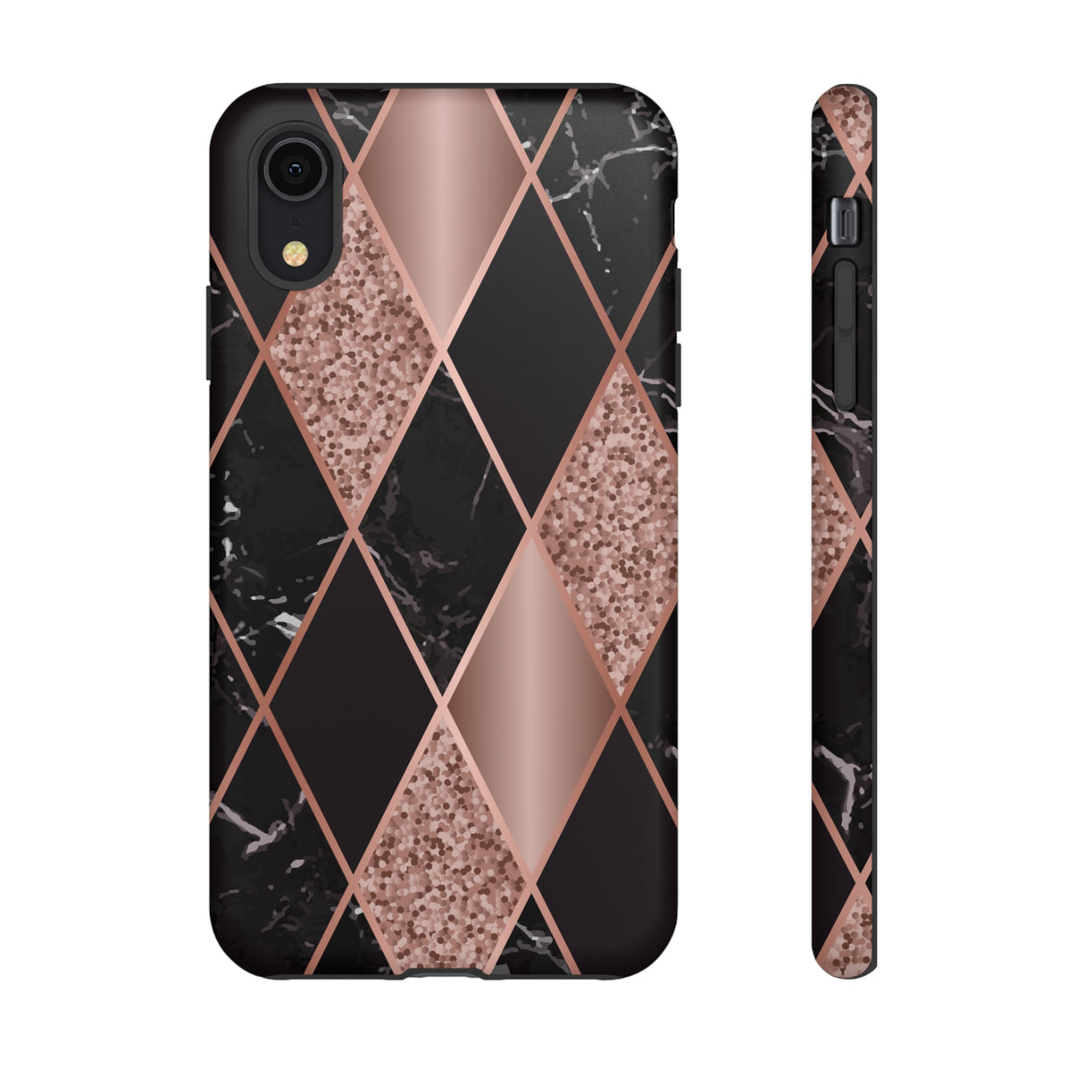 Pink Black Geometric - Protective Phone Case