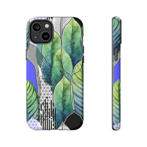 Watercolor Green Leafs - Protective Phone Case