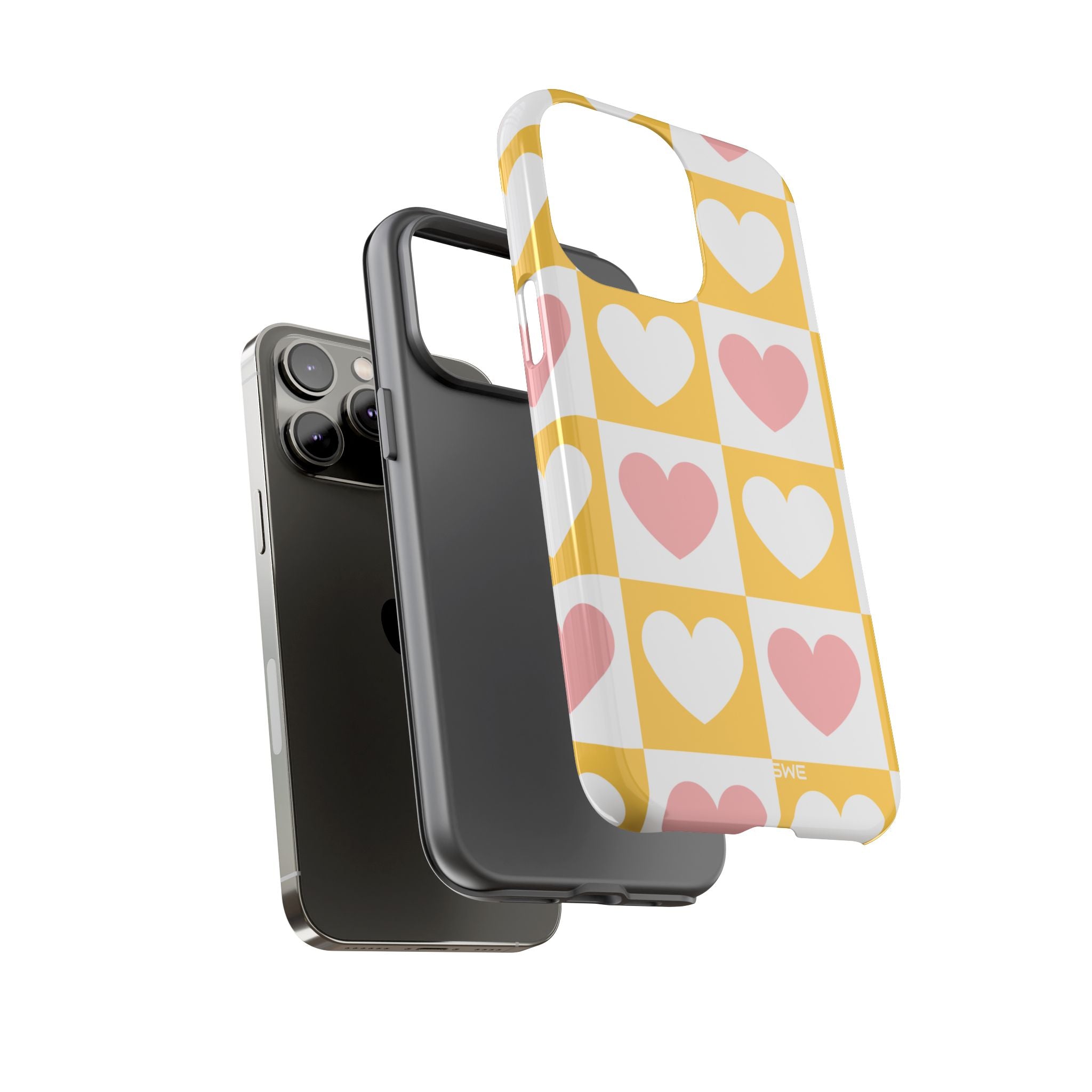 Heart Grid Harmony - iPhone Case