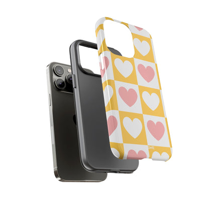Heart Grid Harmony - iPhone Case