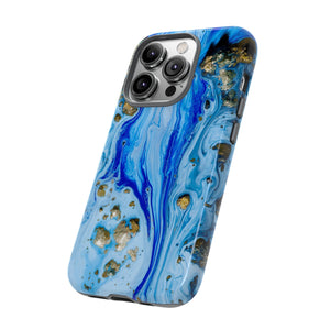 Blue Ice Ink Art iPhone Case (Protective) Phone Case