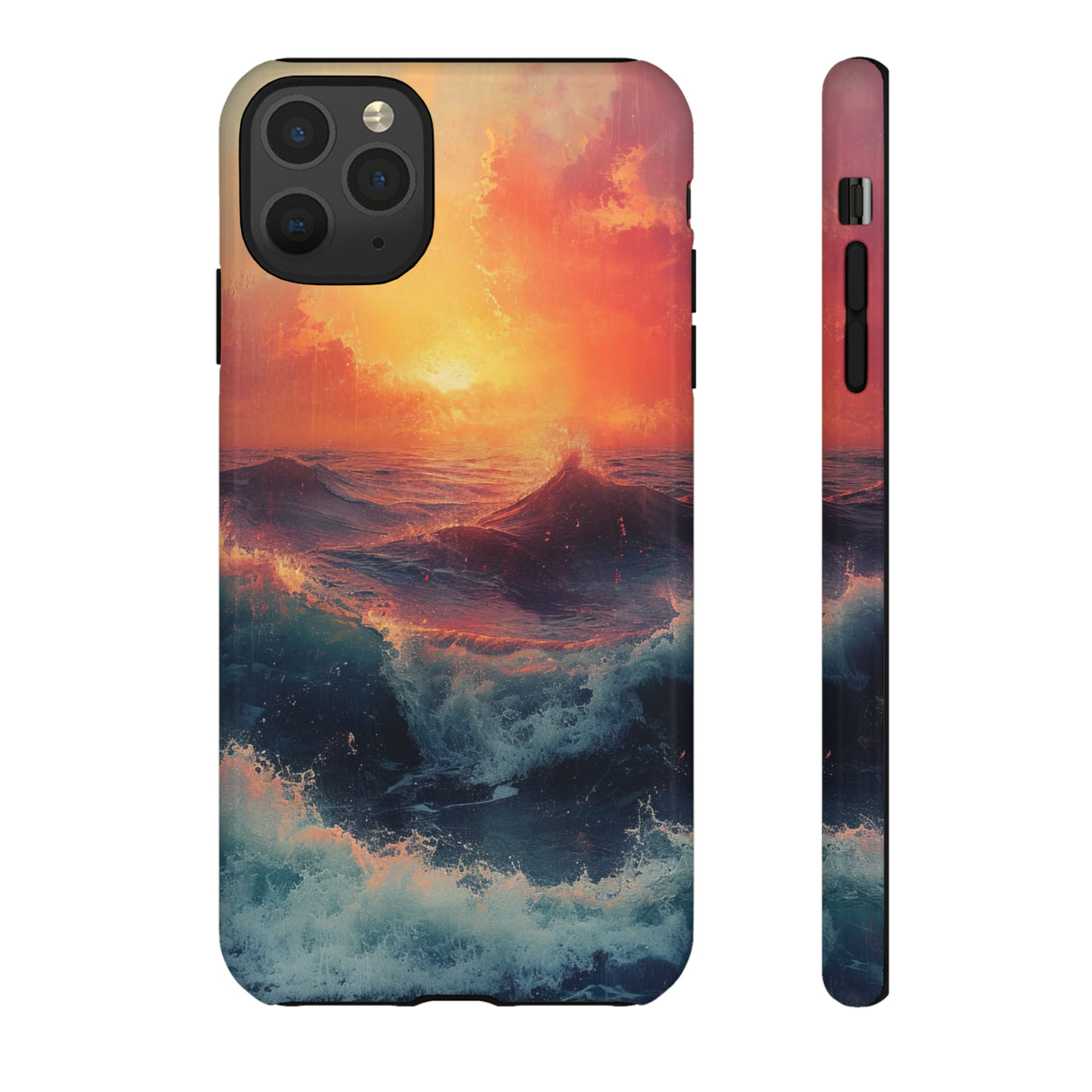 Pastel Waves at Sundown - Protective Phone Case