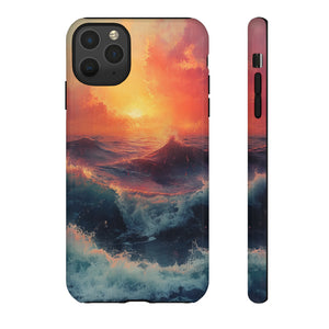 Pastel Waves at Sundown - Protective Phone Case