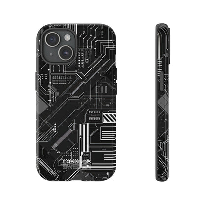 Futuristisch Circuit Raster iPhone 15 - Tough
