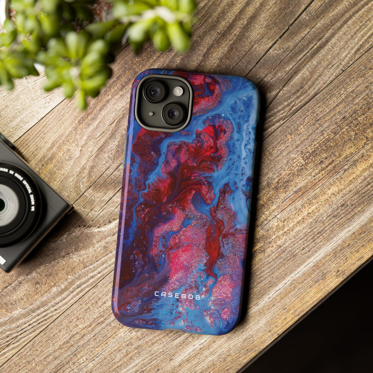 Deep Red Ink Art Phone Case - Protective - Protective Phone Case