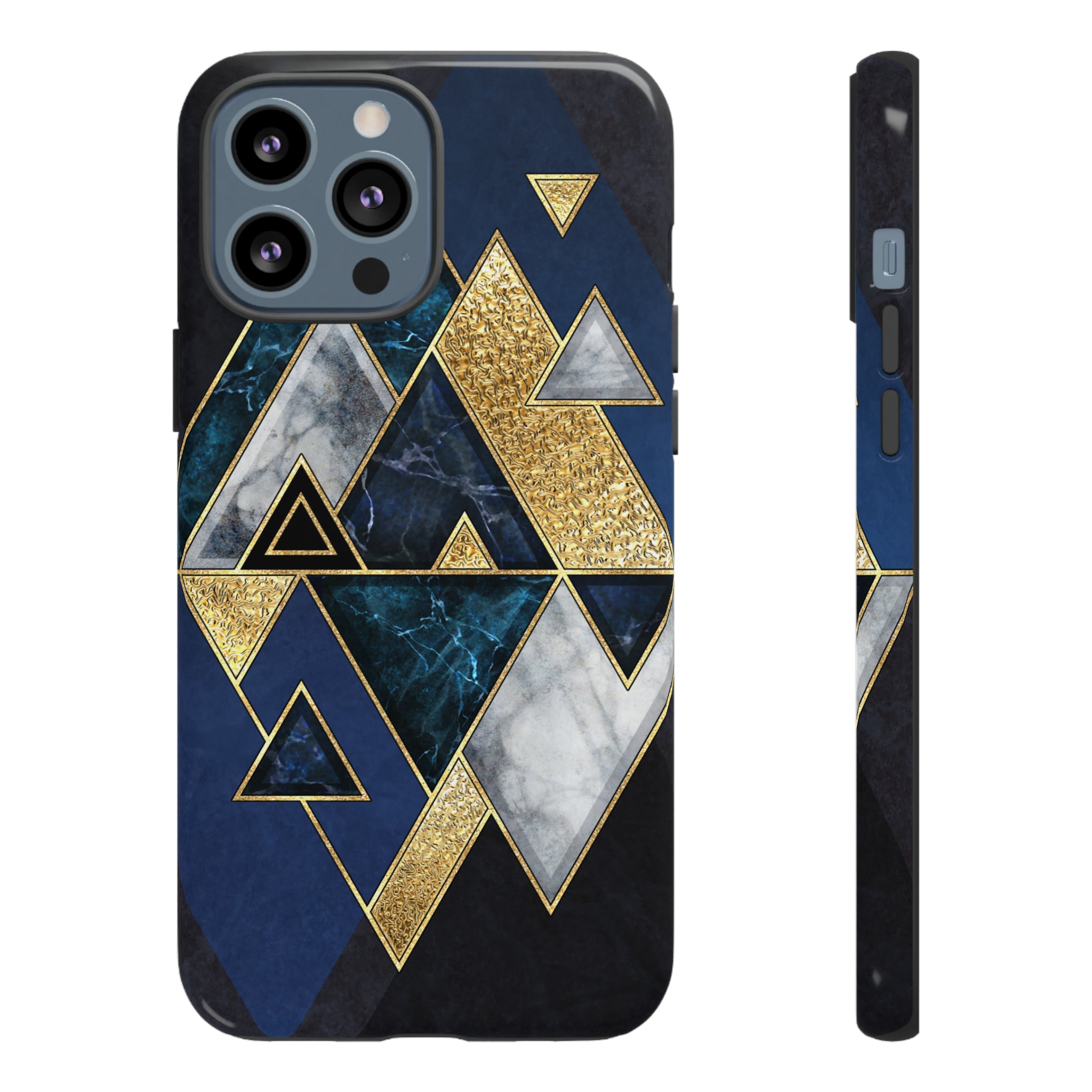 Dark Blue Geometric - Protective Phone Case