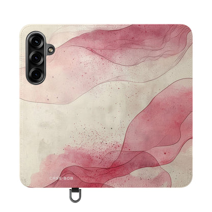 Crimson Ribbon Waves - Samsung S25+ Case - Lompakko
