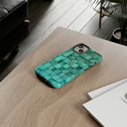 Teal Tranquility: Square Gradient - Protective Phone Case