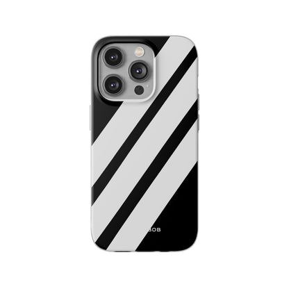 Diagonal Bands Noir iPhone 14 Pro Case - Soft