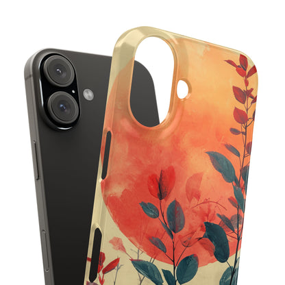 Orange Sun Harmony - Slim iPhone 16 Phone Case