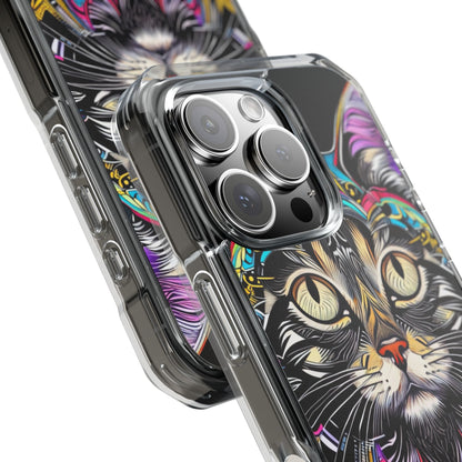 Psychedelic Cat Mirage iPhone Case - Impact