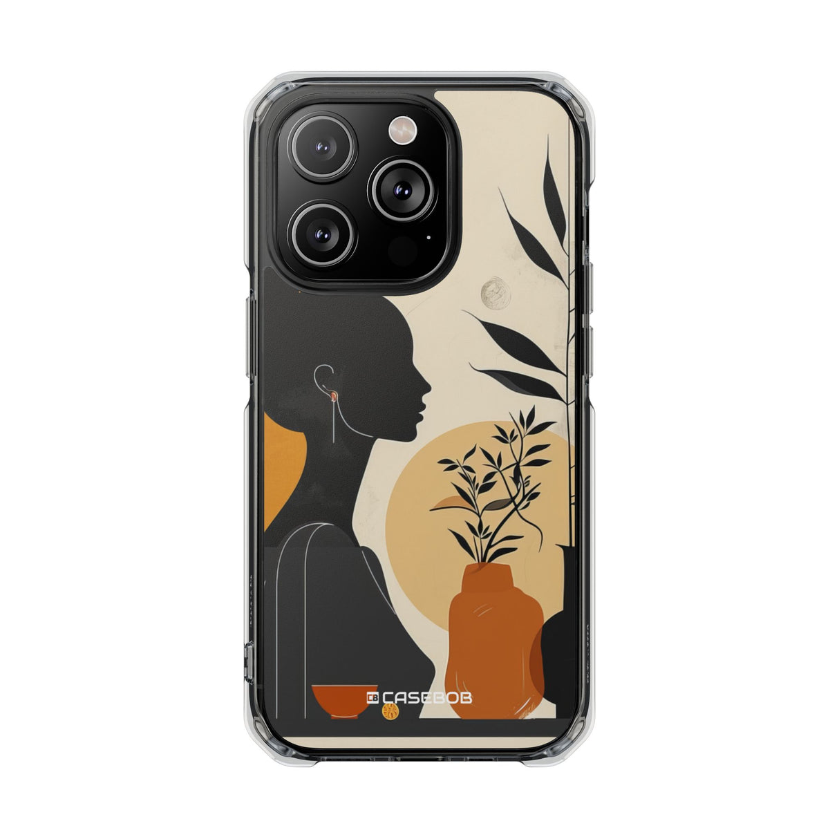 Modern Silhouette Tranquility - Phone Case for iPhone (Clear Impact - Magnetic)