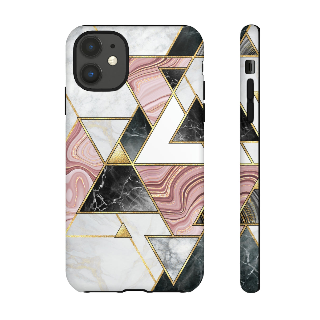 White Pink Mosaic - Protective Phone Case