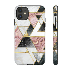 White Pink Mosaic - Protective Phone Case