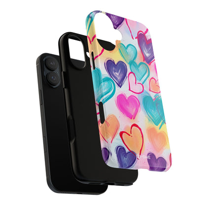 Hearts Dance Playfully - iPhone Case