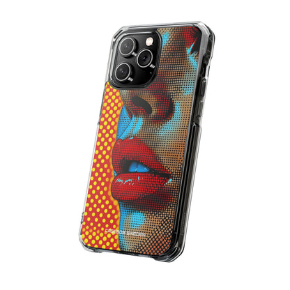 Yellow Red Pop Art Portrait - Clear Impact iPhone 14 Phone Case