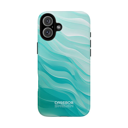 Soothing Aqua Waves iPhone 16 - Tough