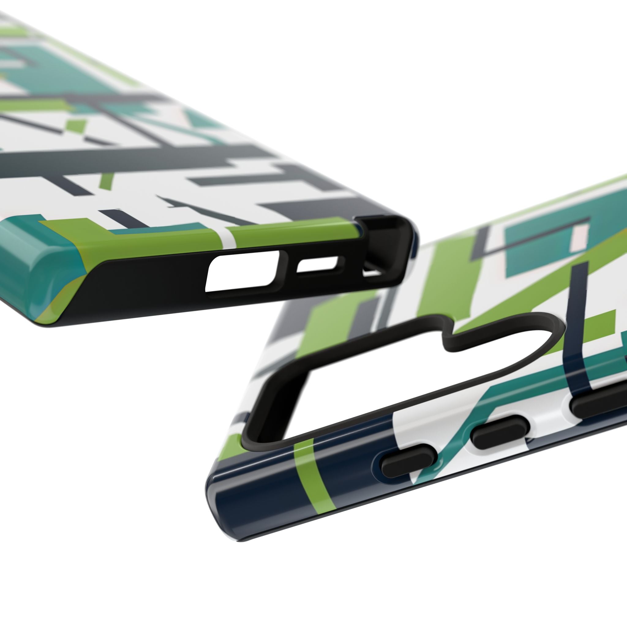 Green Geometry Glide Samsung S24 - Tough Phone Case