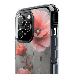 Coral Elegance - Handyhülle für iPhone (Clear Impact - Magnetisch)