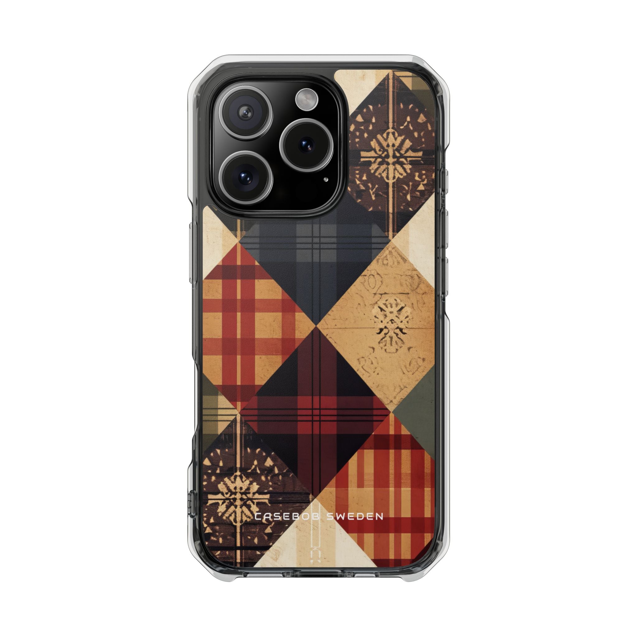 Rustic Geometric Patchwork Harmony iPhone 16 - Clear Impact Phone Case