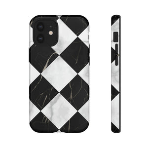 Check Marble - Protective Phone Case