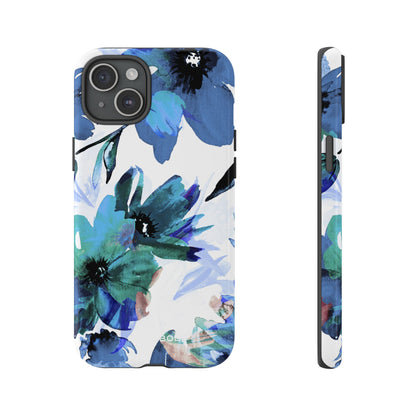 Blue Blossom Radiance iPhone 15 Plus Case - Tough